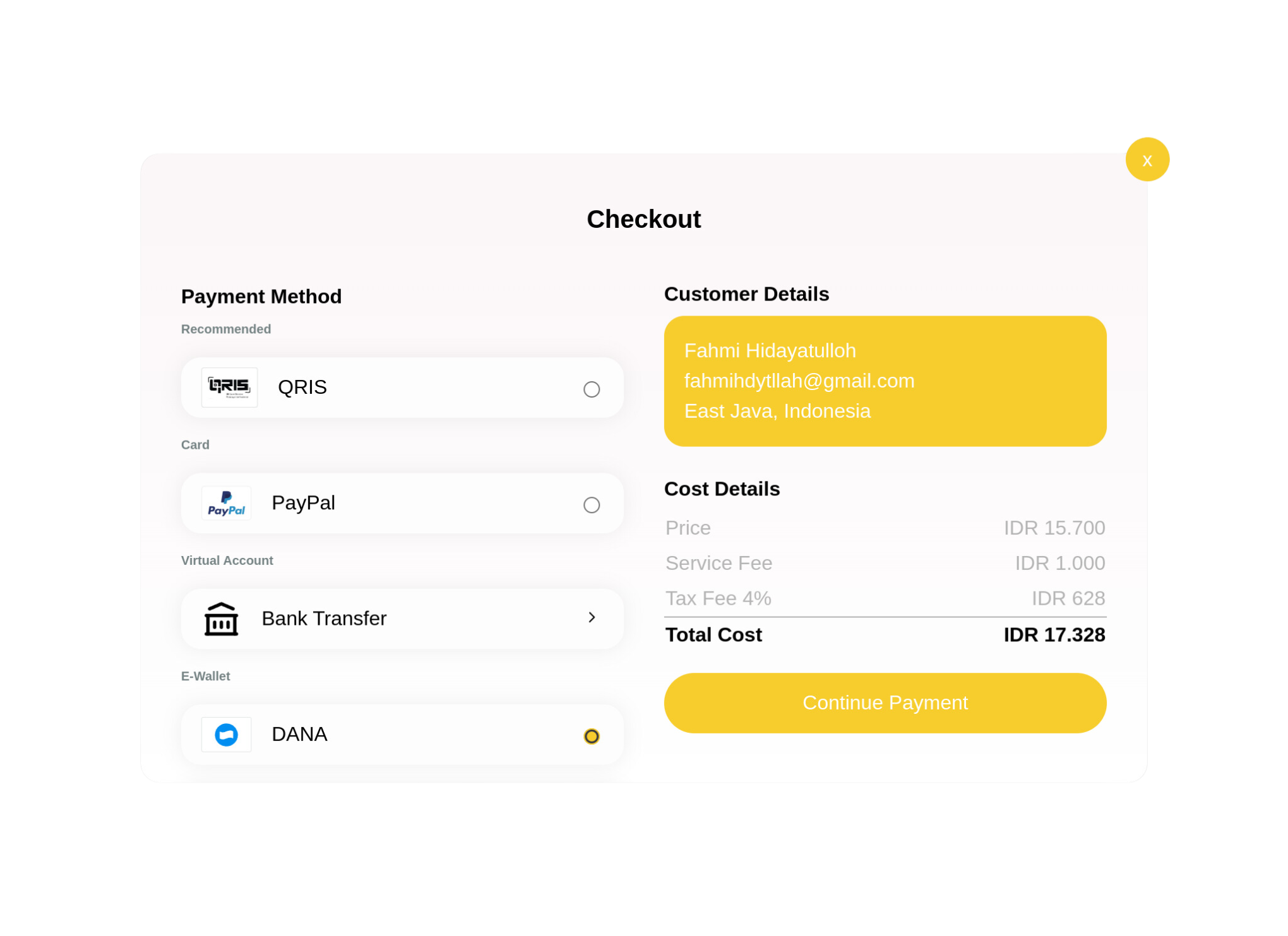 Demo PopUp Payment - Jago Pay